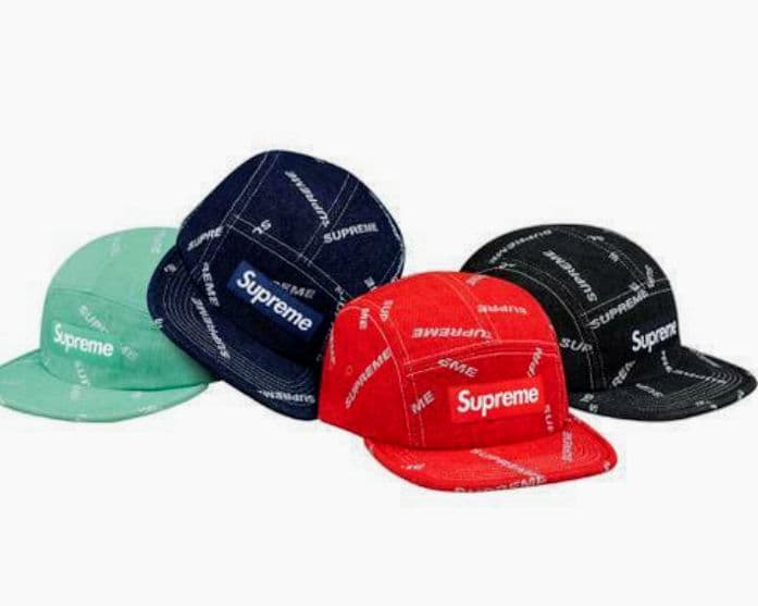新品 Supreme Denim Logo Camp Cap キャップ 赤