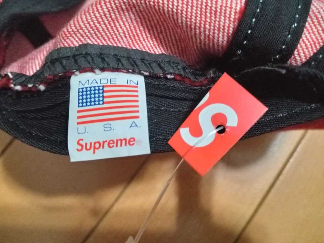 新品 Supreme Denim Logo Camp Cap キャップ 赤