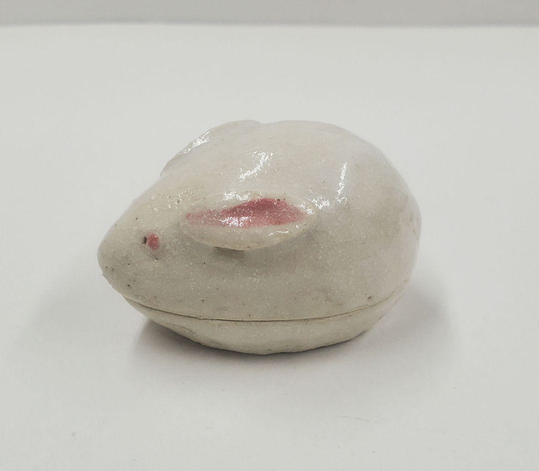 茶道具　香合　玉兎　水野家康作　白ウサギ