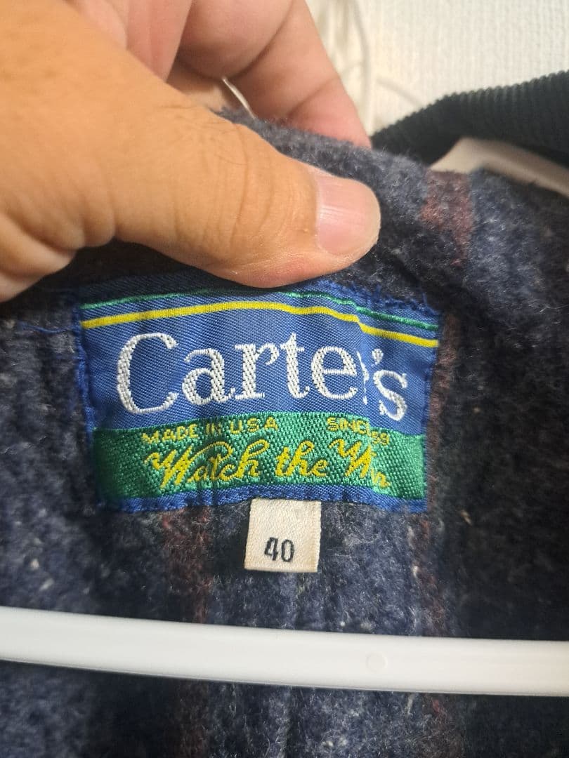 m*o様 70s　レア　carters　USA製　列車タグ　襟黒コーデュロイ　ブ