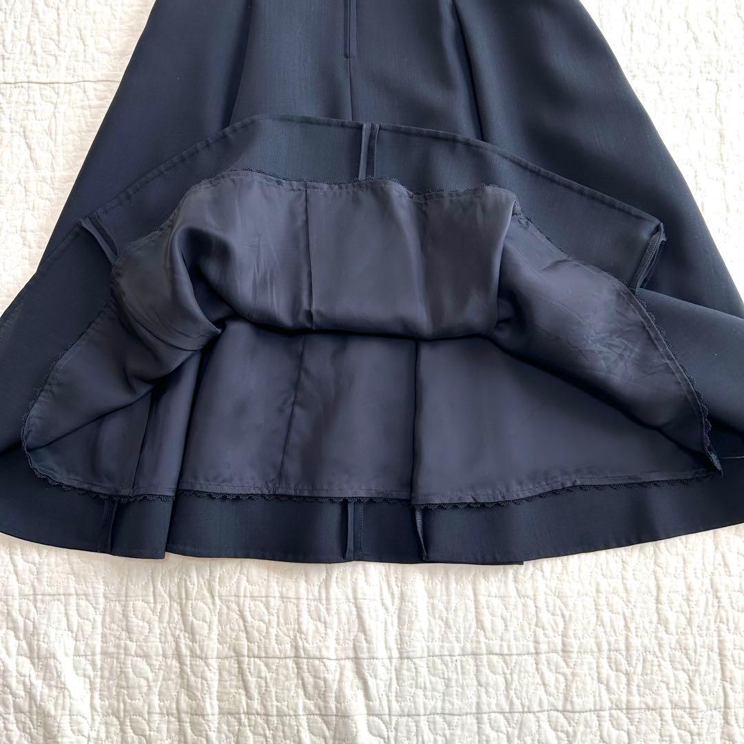 美品 フォクシー LIRIO ワンピース Aライン ミッドナイトブルー 38