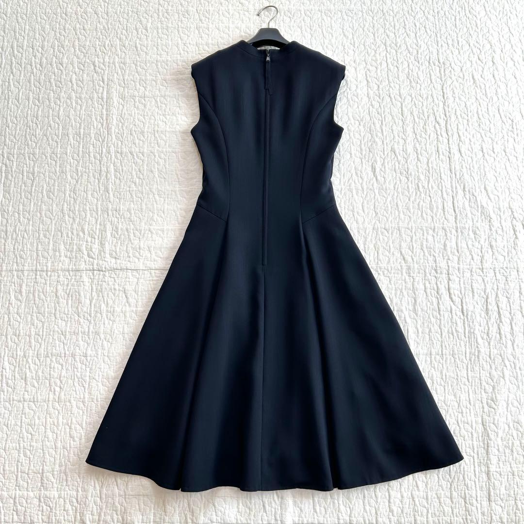 美品 フォクシー LIRIO ワンピース Aライン ミッドナイトブルー 38