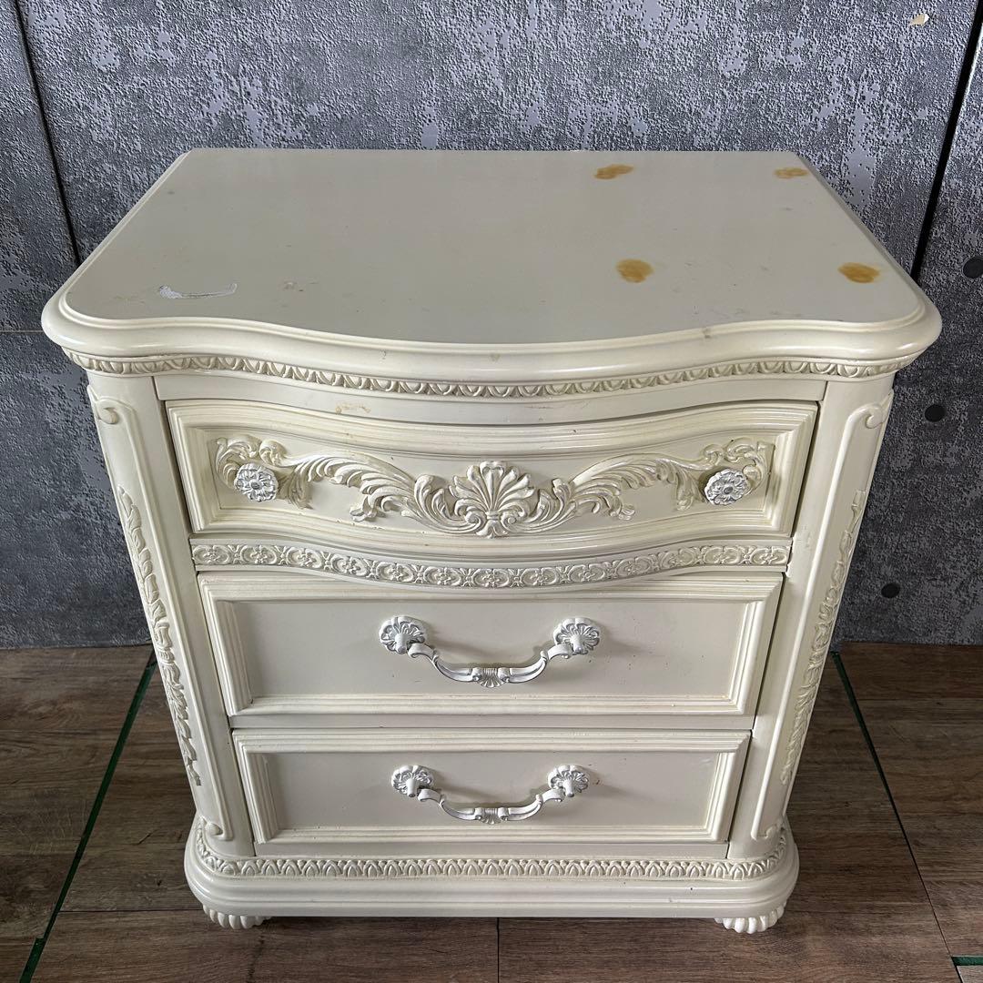 kuri꧁クラシック家具꧂3段チェスト ロココ 姫系 たんす タンス 箪笥