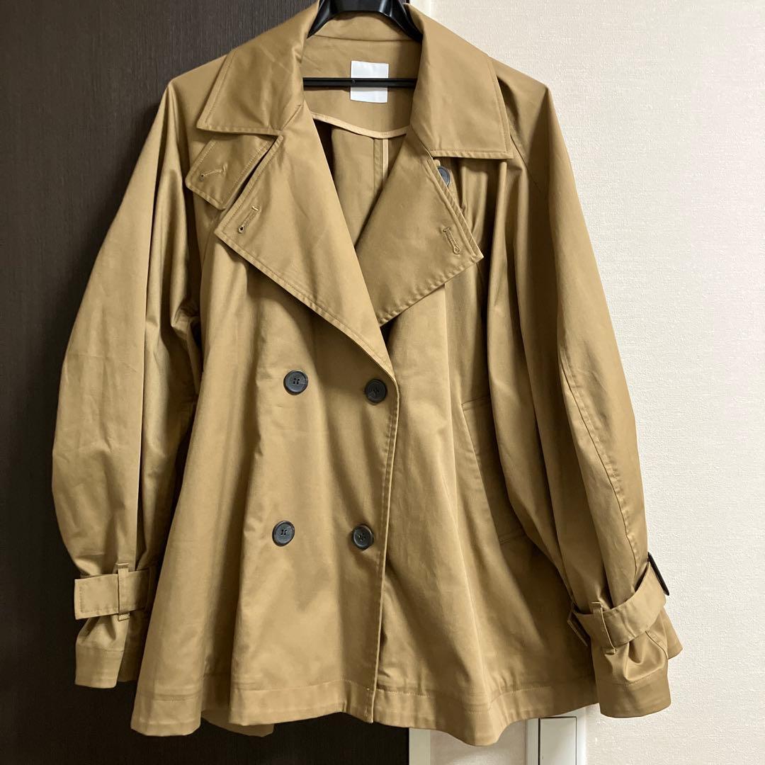 アパートバイ　キャンディースリーブショートトレンチコート　キャメルM あいか企画