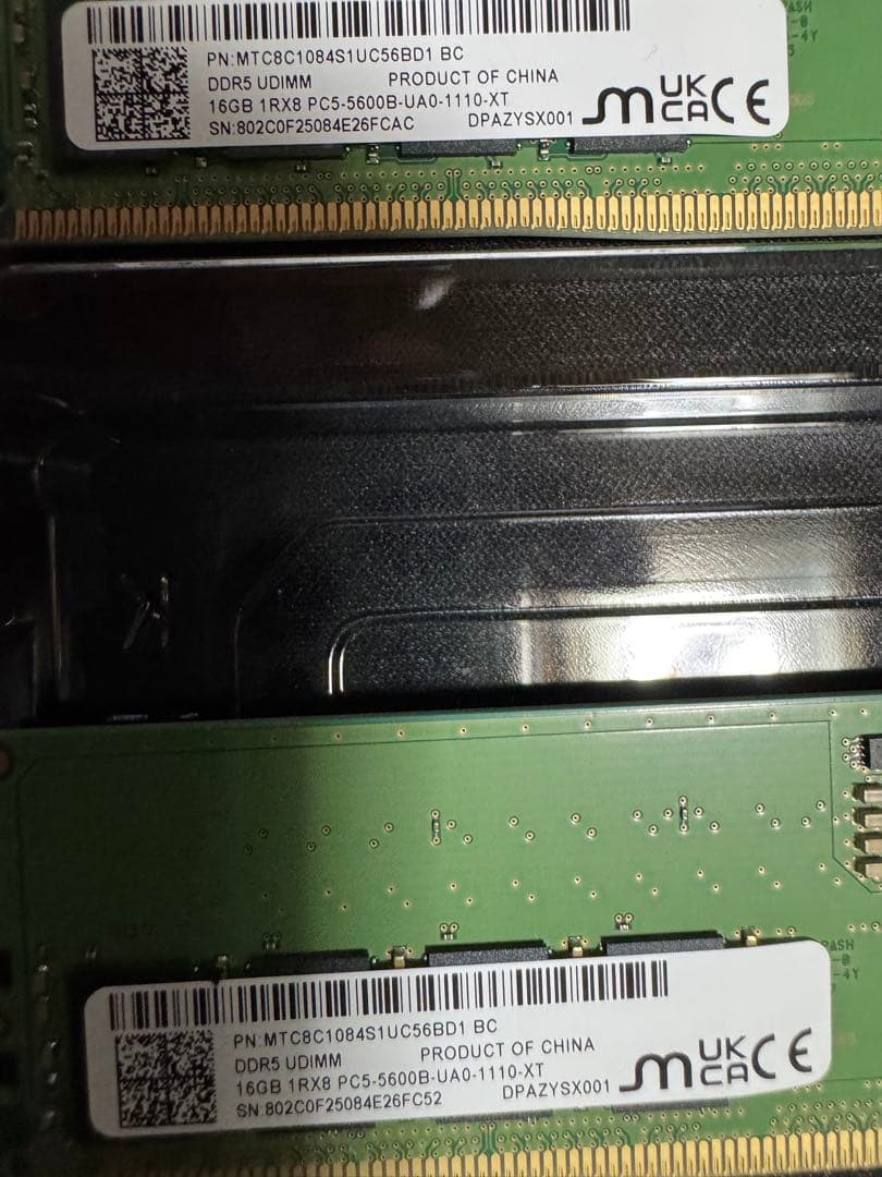 Micron DDR5-5600 メモリ 32GB（16GB×2枚）