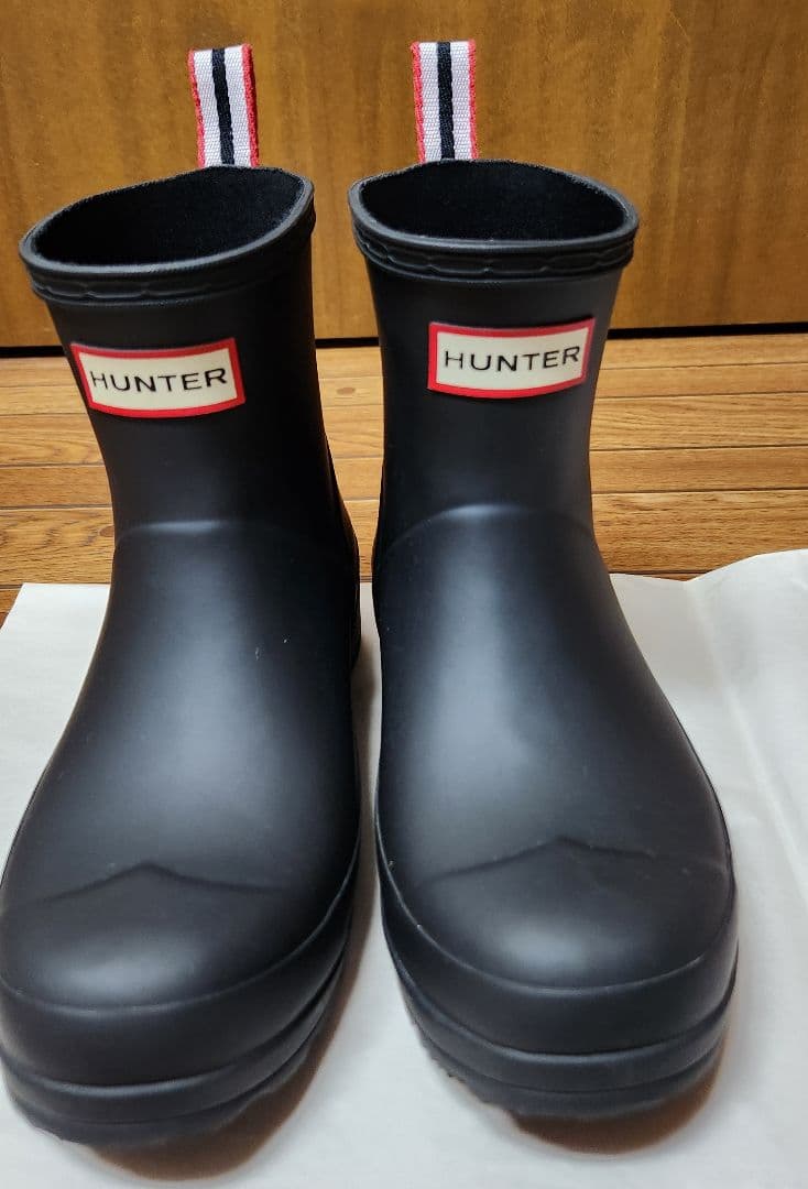 美品 HUNTER ブラックショートブーツ　22cm 値下げ