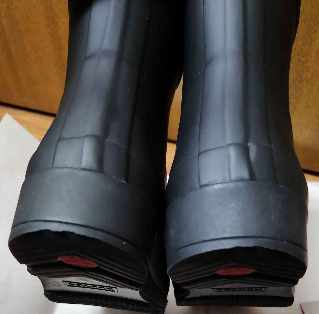 美品 HUNTER ブラックショートブーツ　22cm 値下げ