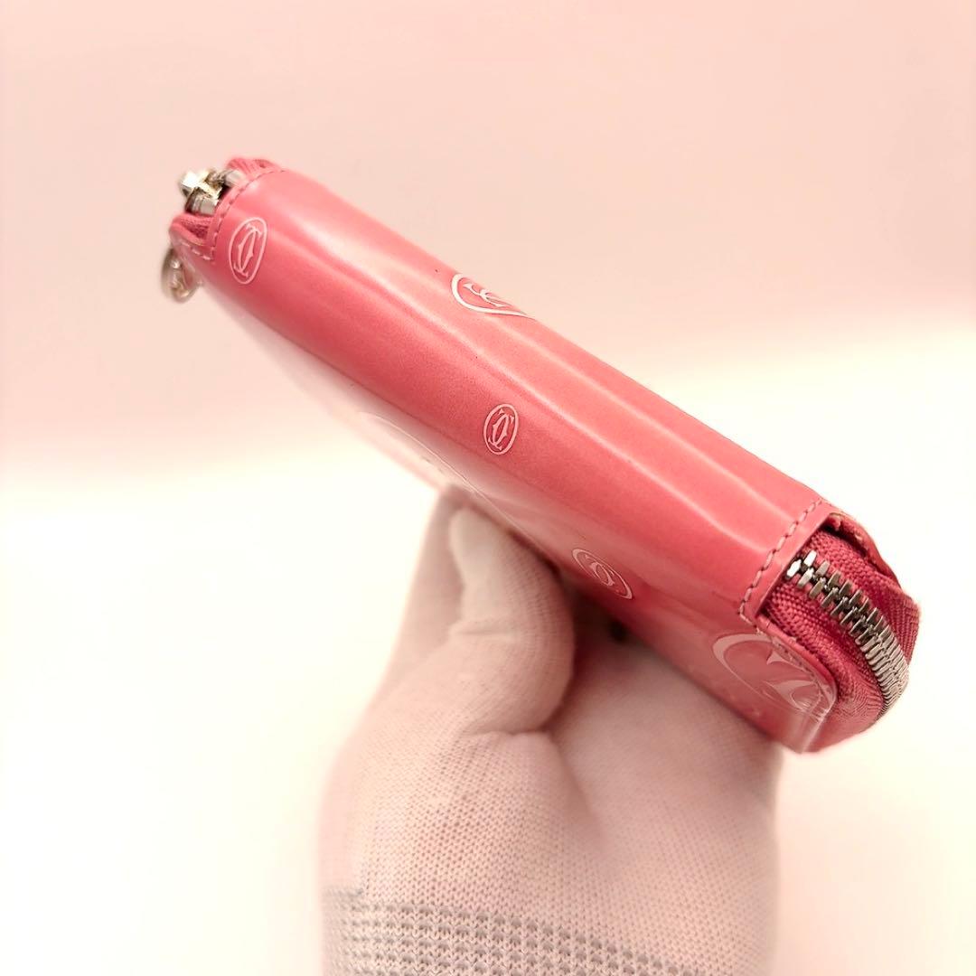 カルティエ　財布　ハッピーバースデー コンパクト　ラウンドジップ ピンク