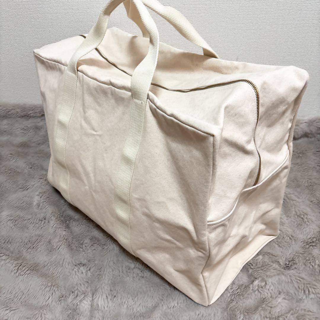 【美品】jjjjound キャンバス ボストンバッグ トラベル 白 超大容量