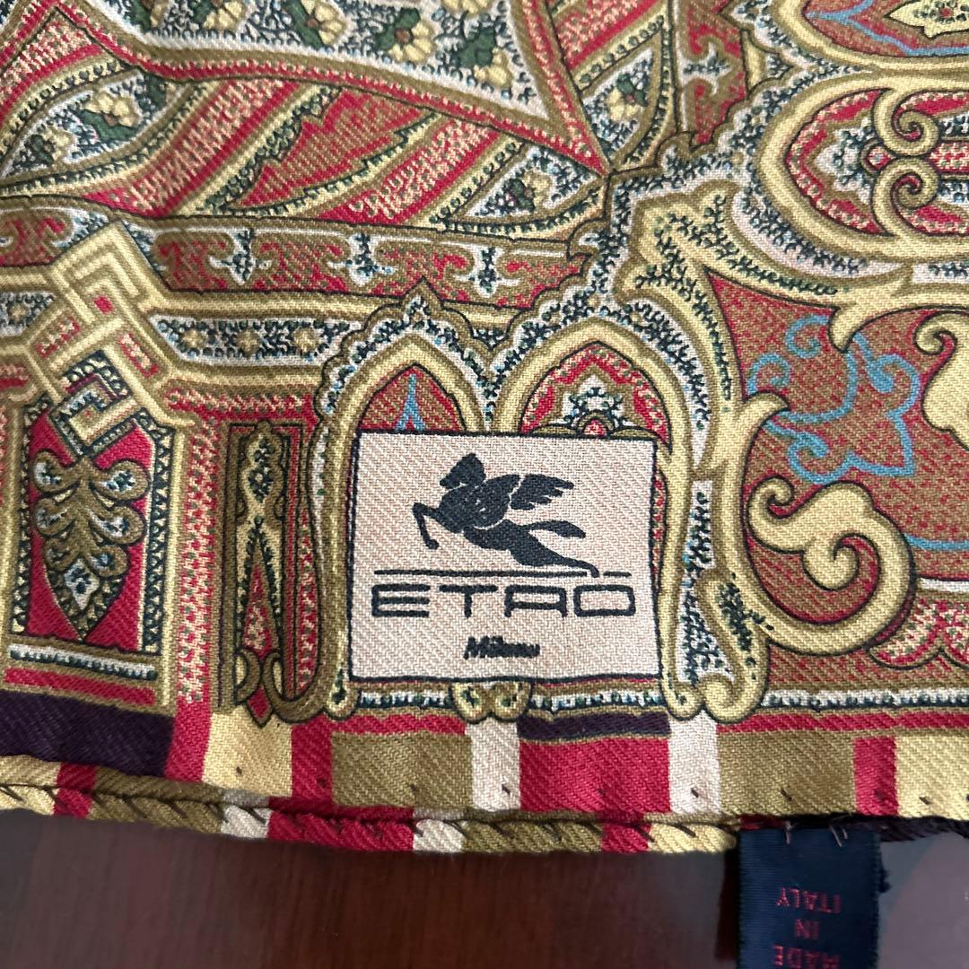 ETRO ペイズリー柄　ウールシルクストール