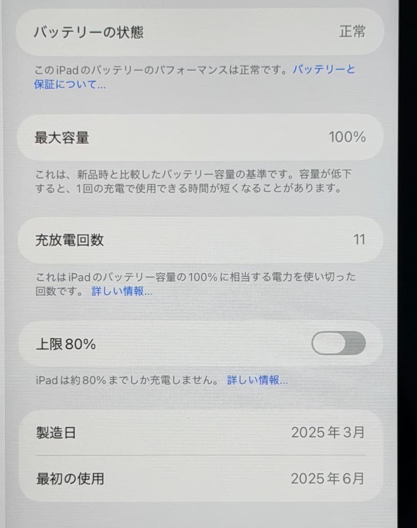 ぴ*ん様 美品 iPad mini 7 128GB 動作OK 充電11回 MXN