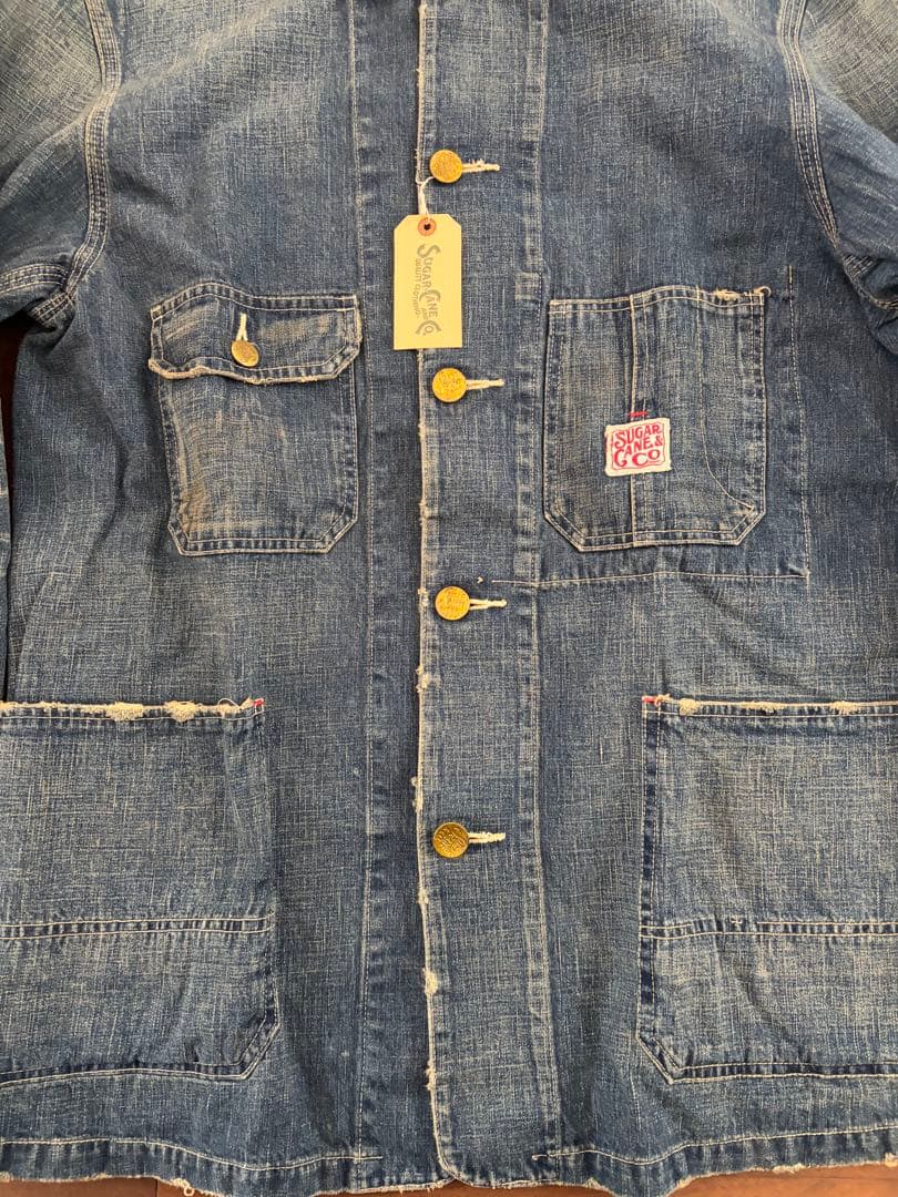 格安 シュガーケーン ヴィンテージUSED加工 カバーオール