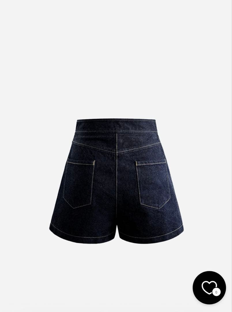 パンツ sheller gold button denim wrap culottes