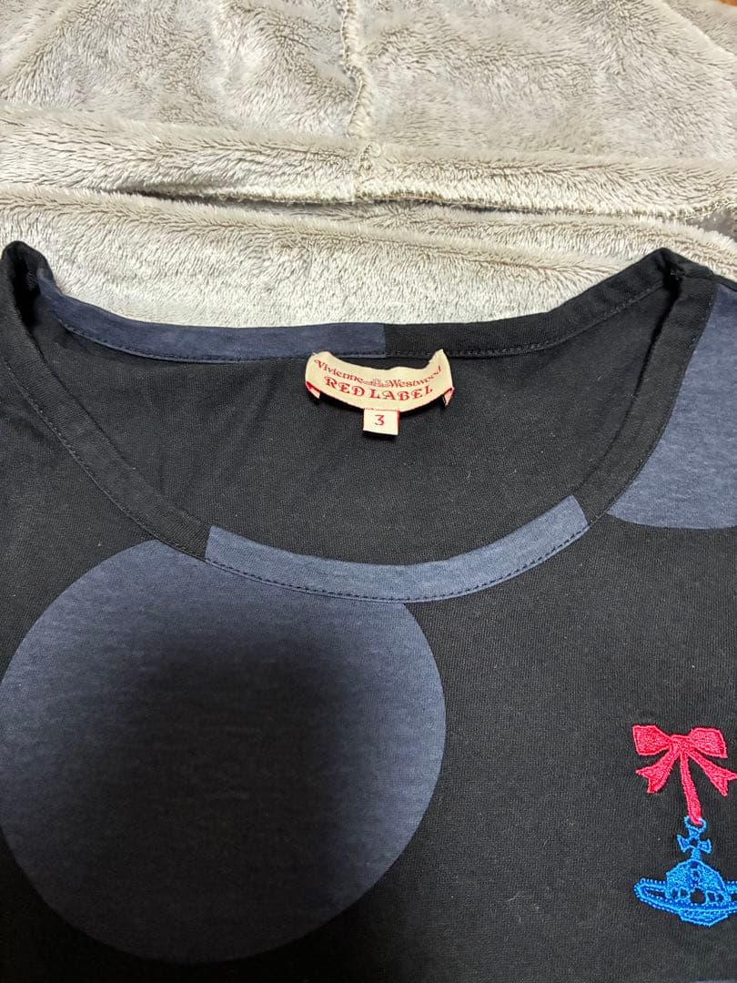 ヴィヴィアンウエストウッド レッドレーベル ドット柄Tシャツ オーブ刺繍サイズ3