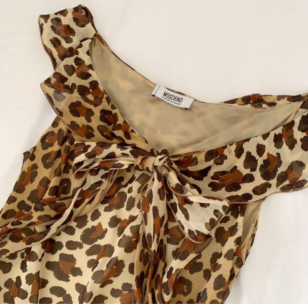 【美品】MOSCHINO CHEAP＆CHIC モスキーノ　総柄シルクワンピース