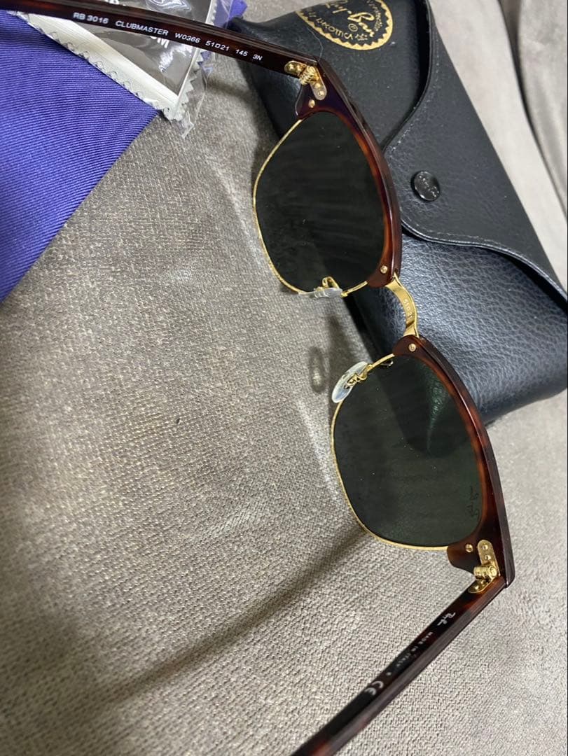 Ray-Ban Clubmaster サングラス ブラウン/ゴールド　レイバン
