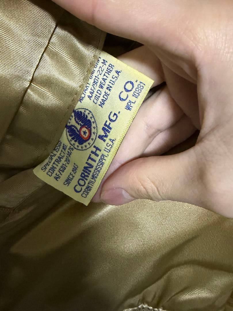 90s USA製　CORINTH MA-1フライトジャケット ゴールド Mサイズ