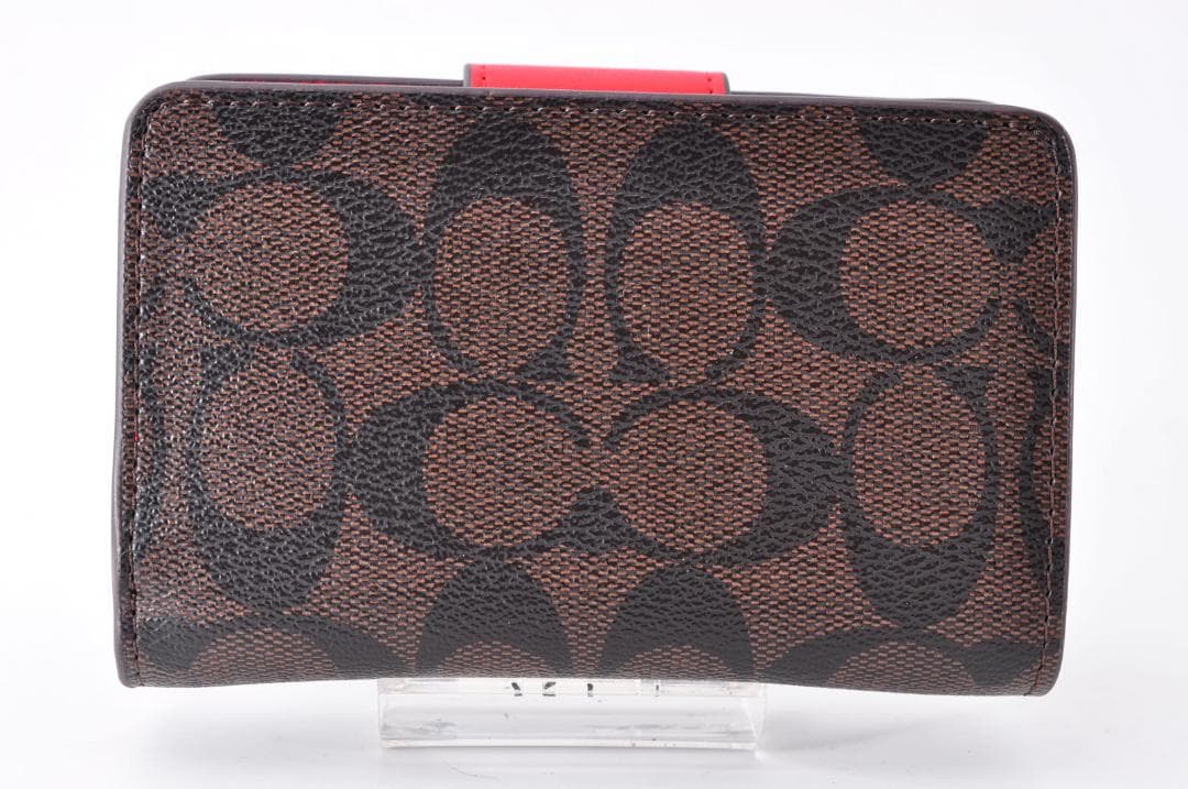 未使用 COACH 二つ折り財布 レザー 女性 付属品：箱,保存袋,カード