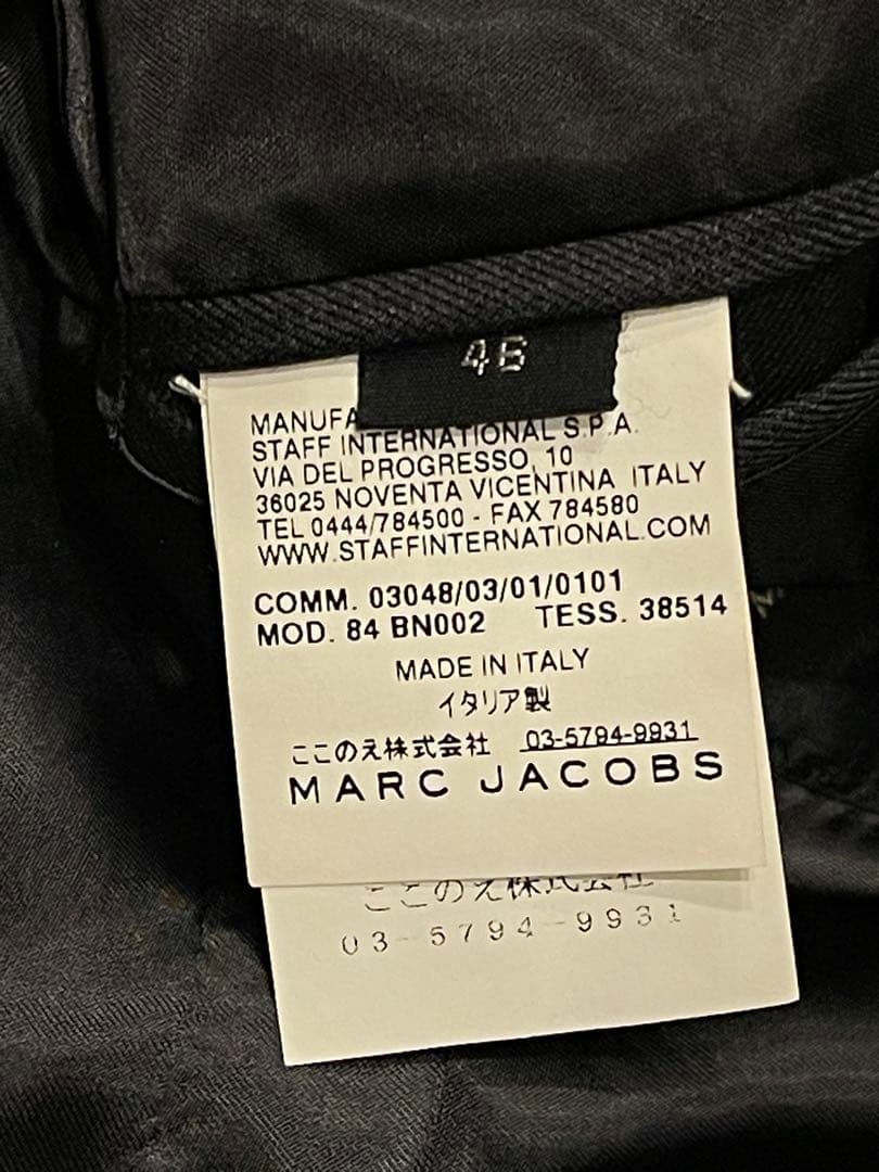 最高峰。MARC JACOBS イタリア製ブラックジャケット｜本格テーラード