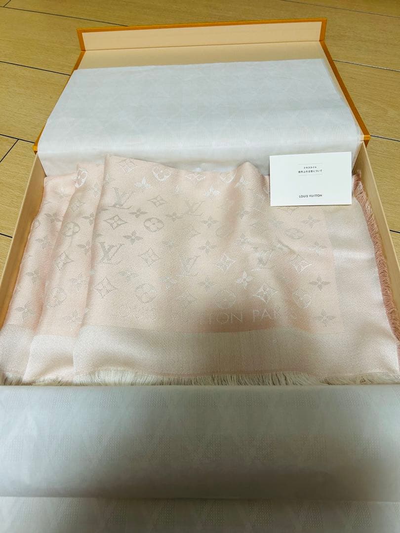 【箱付き】LOUIS VUITTON ショール・モノグラム ピンク