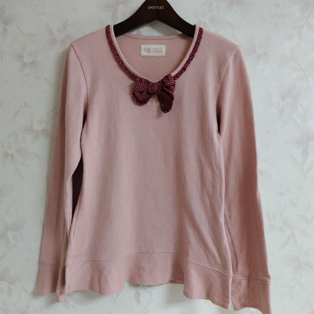 専用　PINKHOUSEピンクハウス❤️ロゴ入りアンサンブル　リボン M