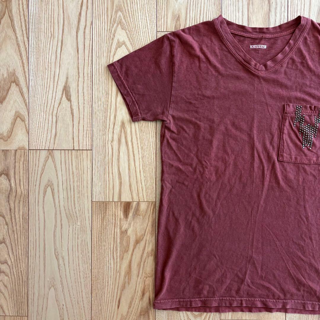KAPITAL キャピタル スタッズ Tシャツ ボルドー 日本製