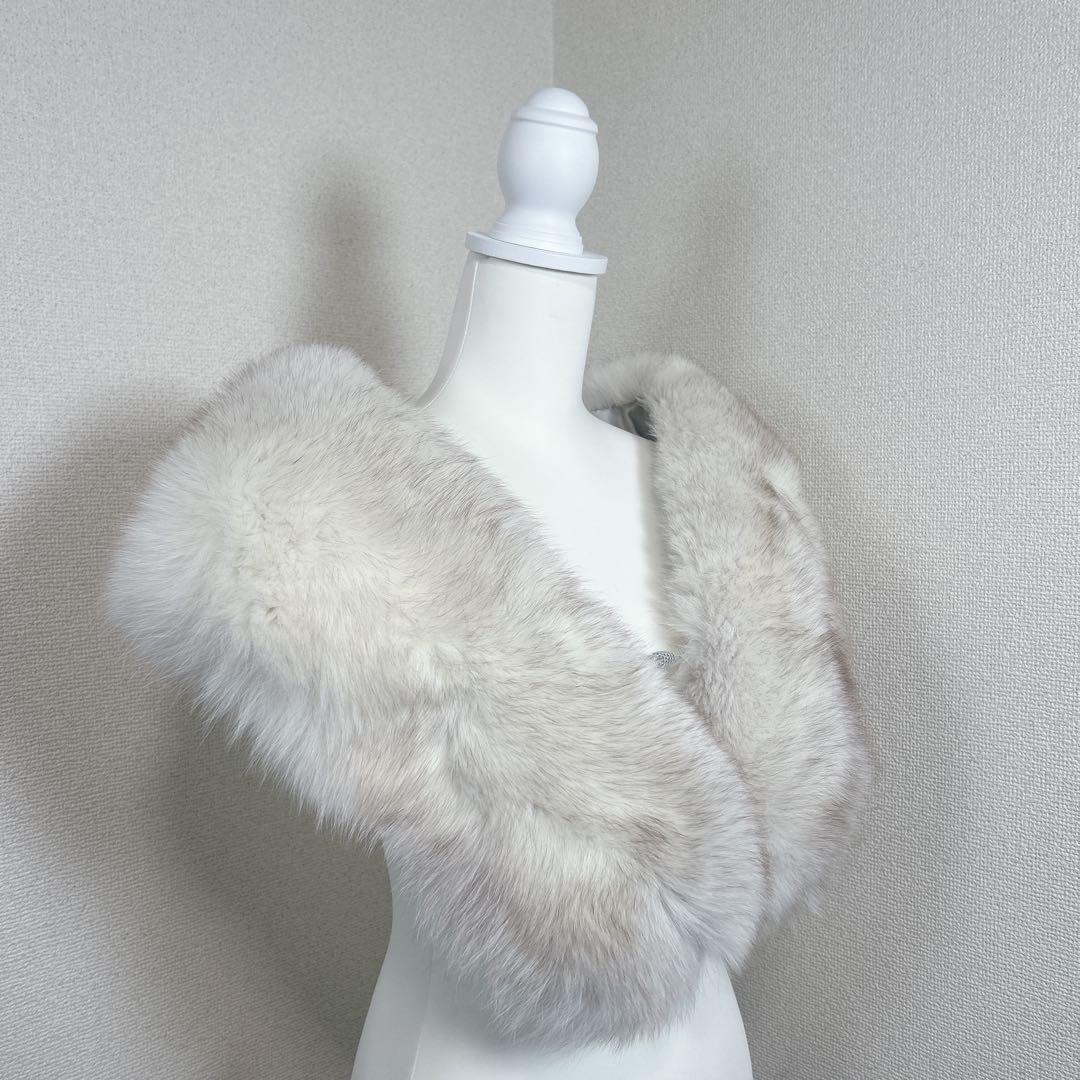 未使用級　サガフォックス　毛皮　大判　ショール　ストール　成人式　振袖　着物