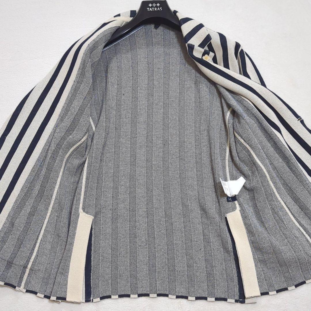 美品 XL 近年 LARDINI リネン テーラードジャケット ブートニエール