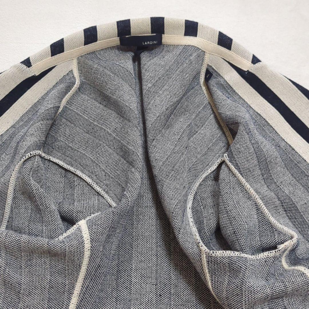 美品 XL 近年 LARDINI リネン テーラードジャケット ブートニエール