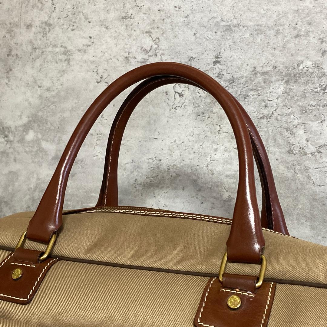 ✨極美品✨ ハンティングワールド ボストンバッグ キャンバス レザー カーキ 茶
