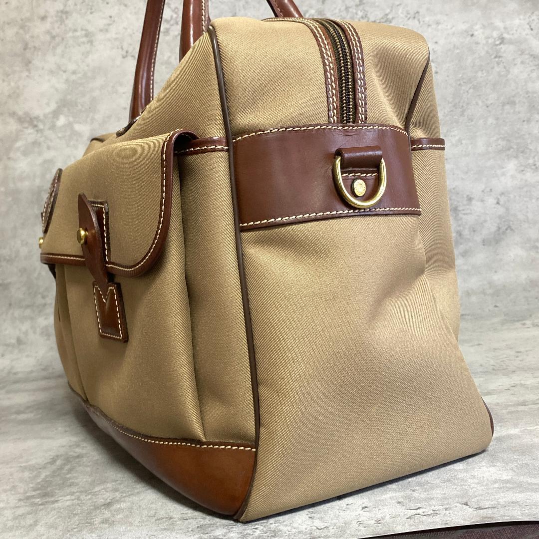 ✨極美品✨ ハンティングワールド ボストンバッグ キャンバス レザー カーキ 茶