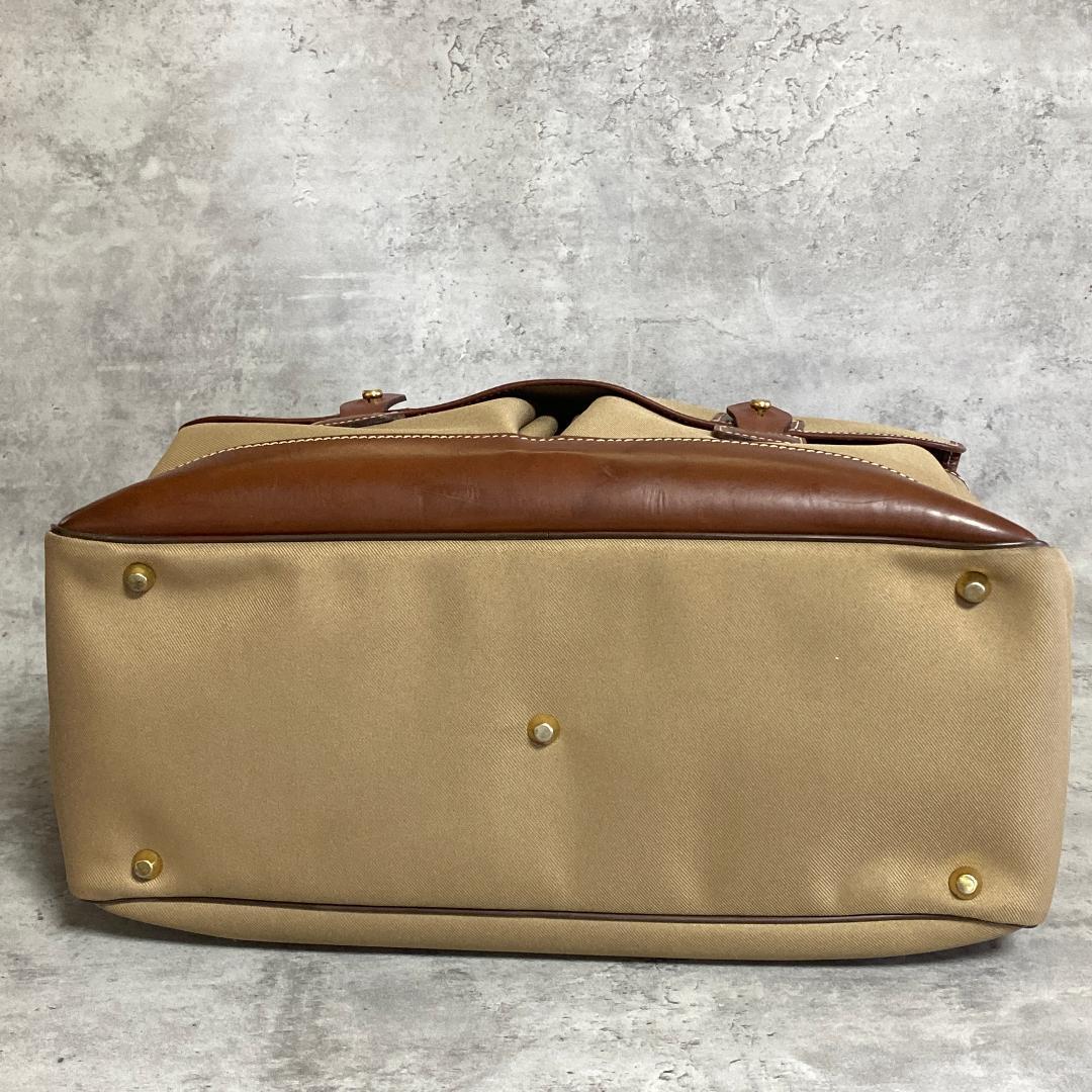 ✨極美品✨ ハンティングワールド ボストンバッグ キャンバス レザー カーキ 茶