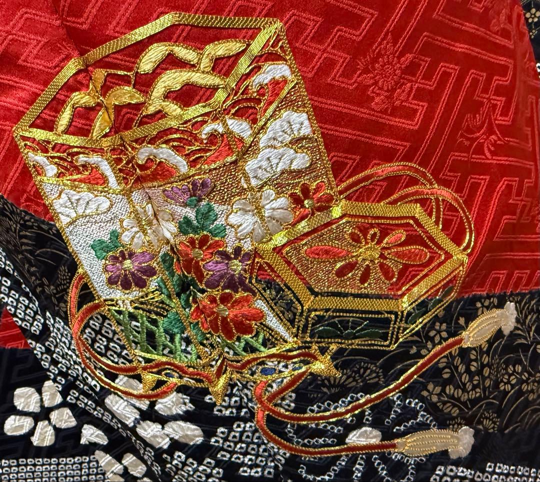 正絹振袖フルセット★金駒刺繍・絞り加工