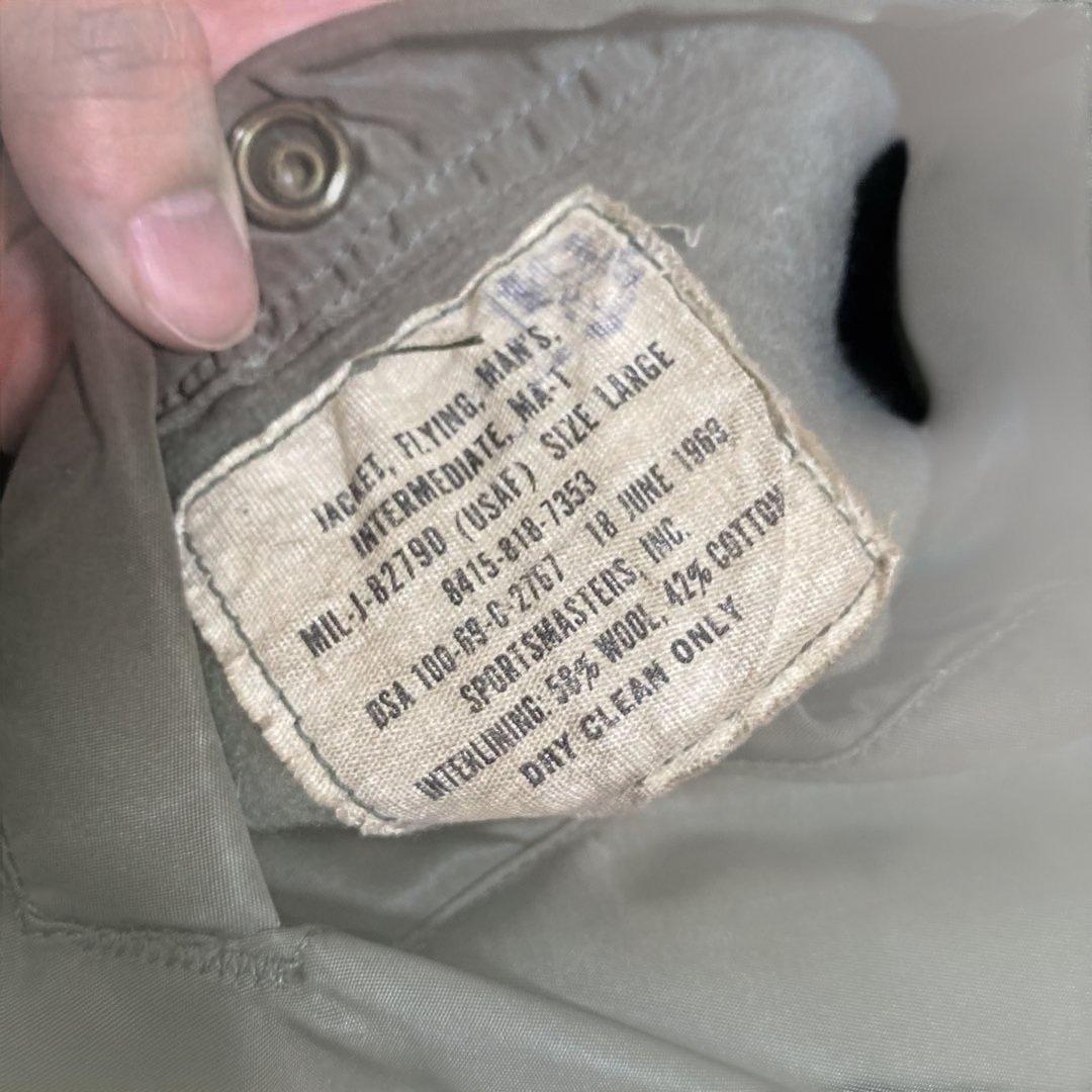 69年製 60s Vintage MA-1 USAF フラップ縦ステッチ