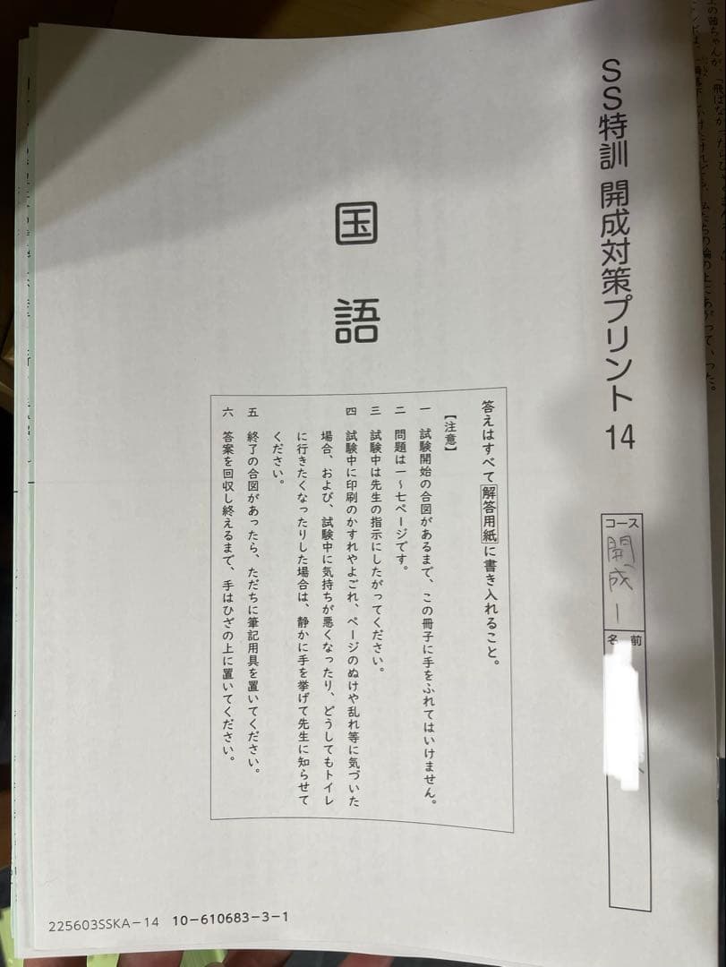 ②2025年度最新サピックス6年　SundaySapix 筑駒開成対策　国語教材
