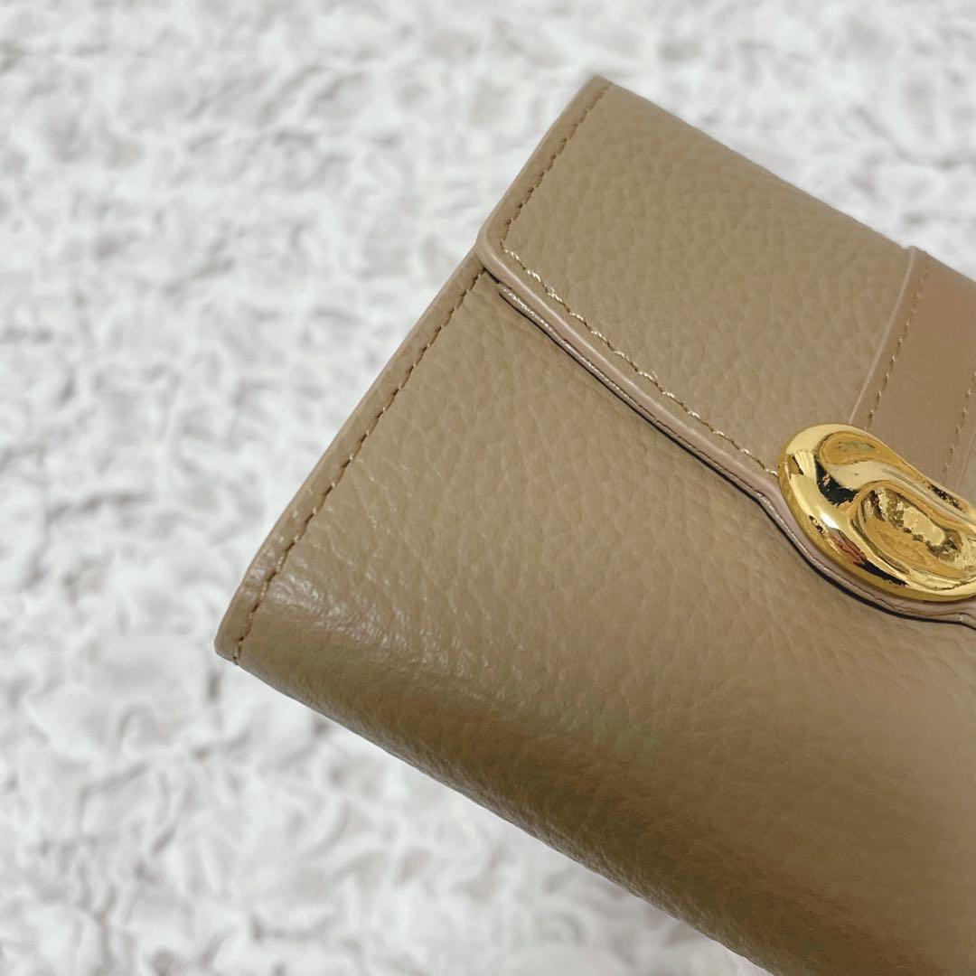 未使用品✨russet ラウンドフラップミニウォレット モカ　三つ折り