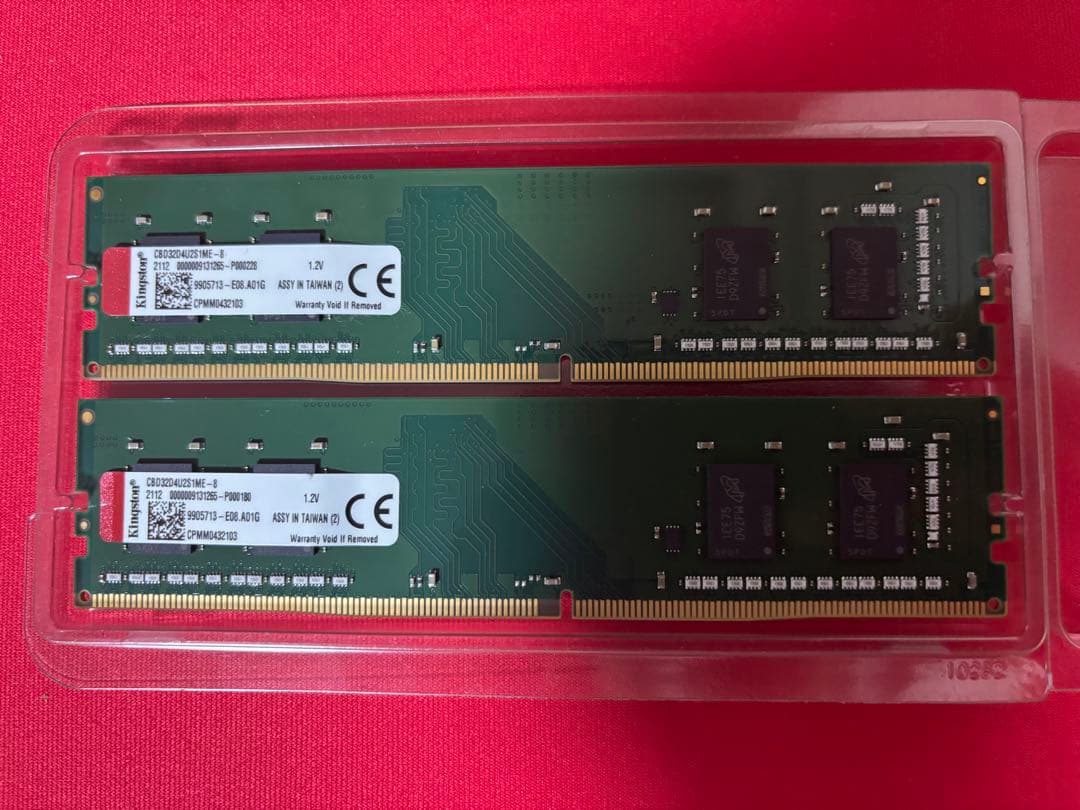 【動作確認済】DDR4 16GB(8×2) Kingston 2133