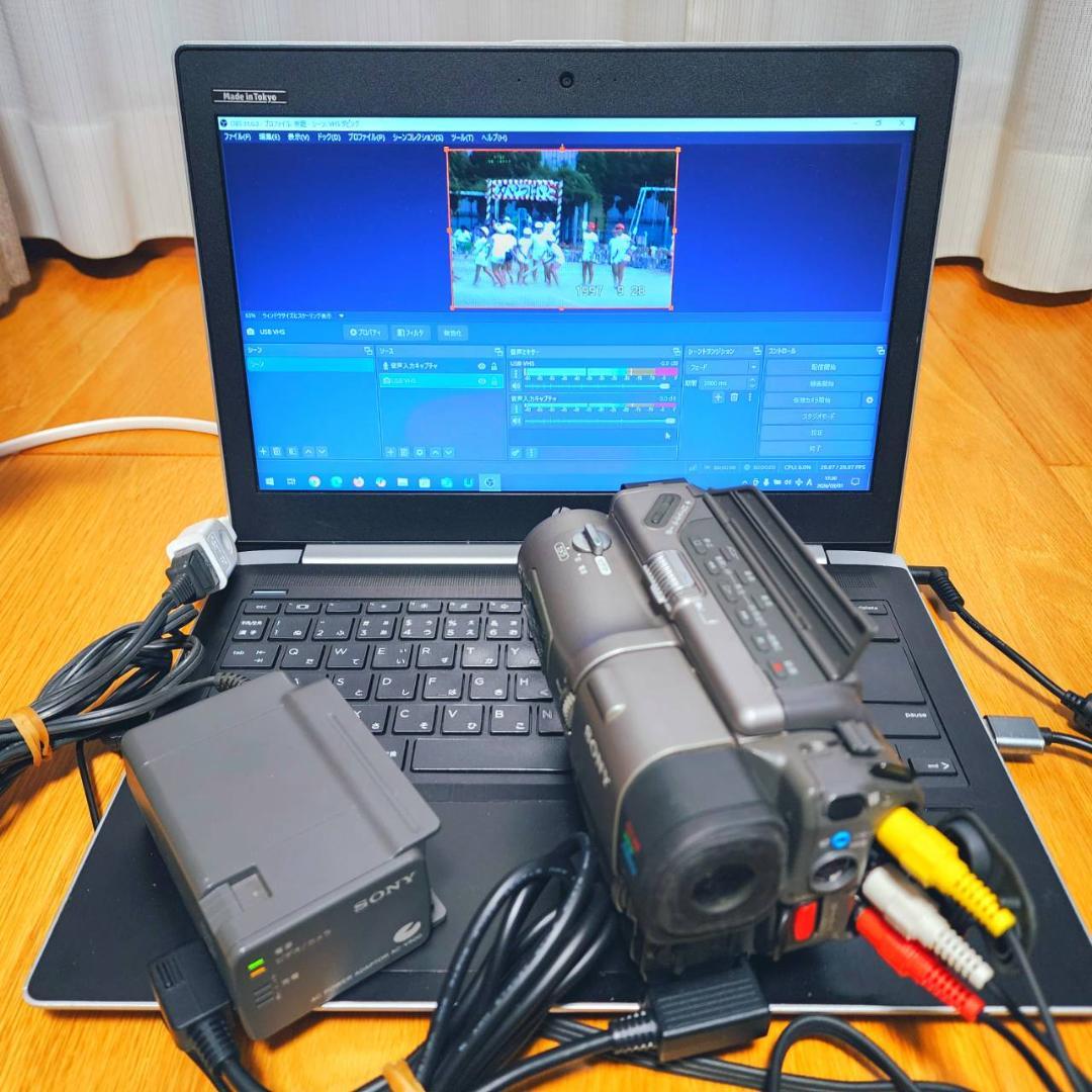【動作確認済】SONY 高画質 Hi8 ビデオカメラ ACアダプタ セット