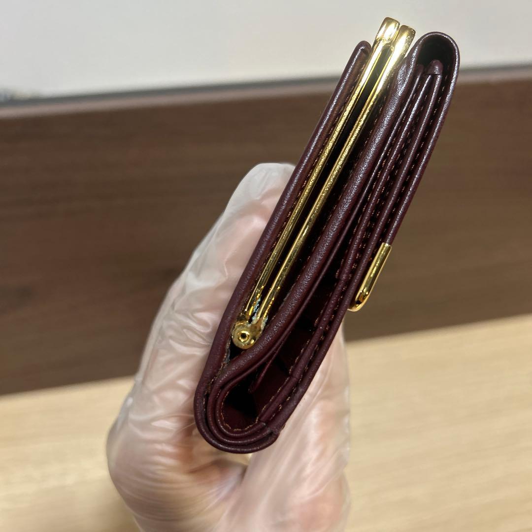 超美品！カルティエ 三つ折財布 がま口 カーフレザー