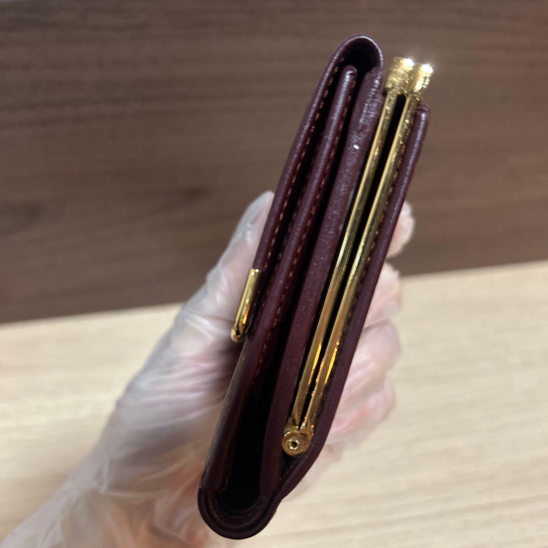 超美品！カルティエ 三つ折財布 がま口 カーフレザー