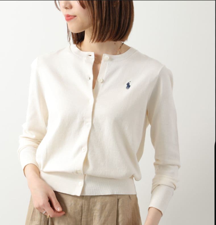 【数回着】大人気色 ラルフローレン ピマコットン ニット カーディガン 現行品