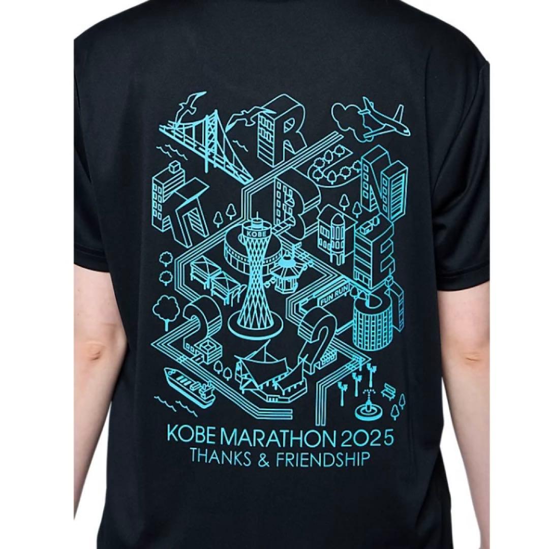 神戸マラソン2025リミテッドTシャツ Performance Black XL