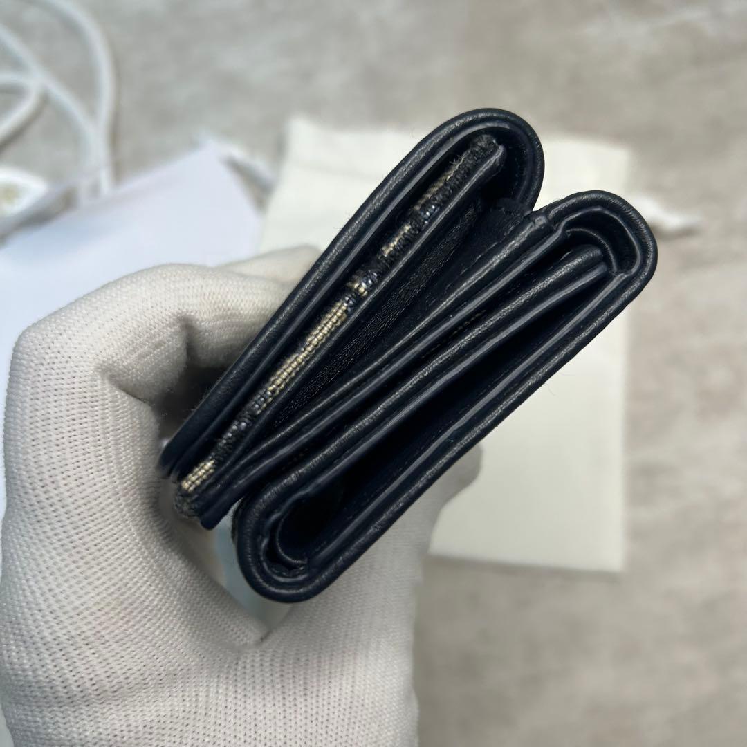 極美品✨クリスチャンディオール キャンバス ロゴ モンテーニュ 三つ折り財布