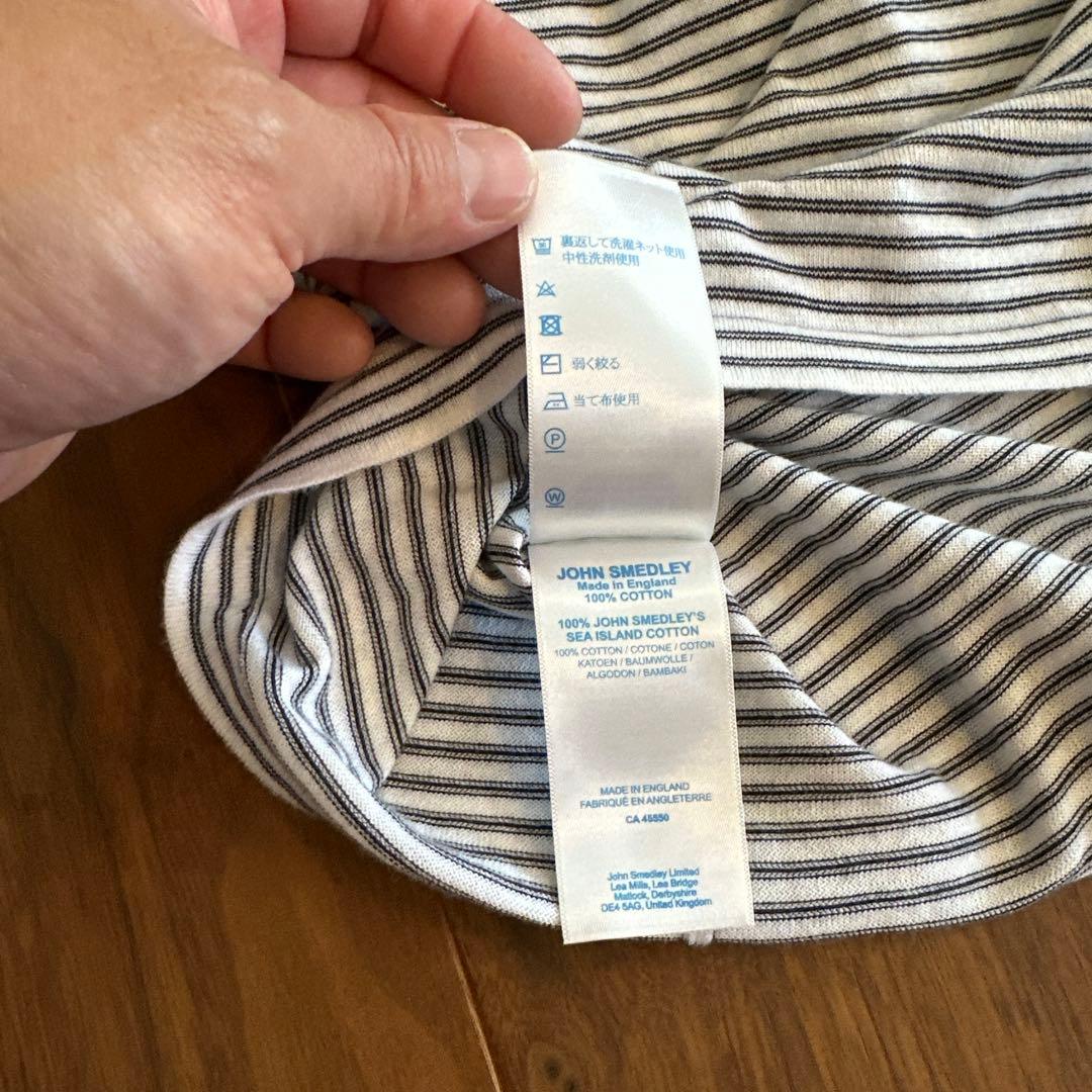 JOHN SMEDLEY ストライプ Tシャツ M