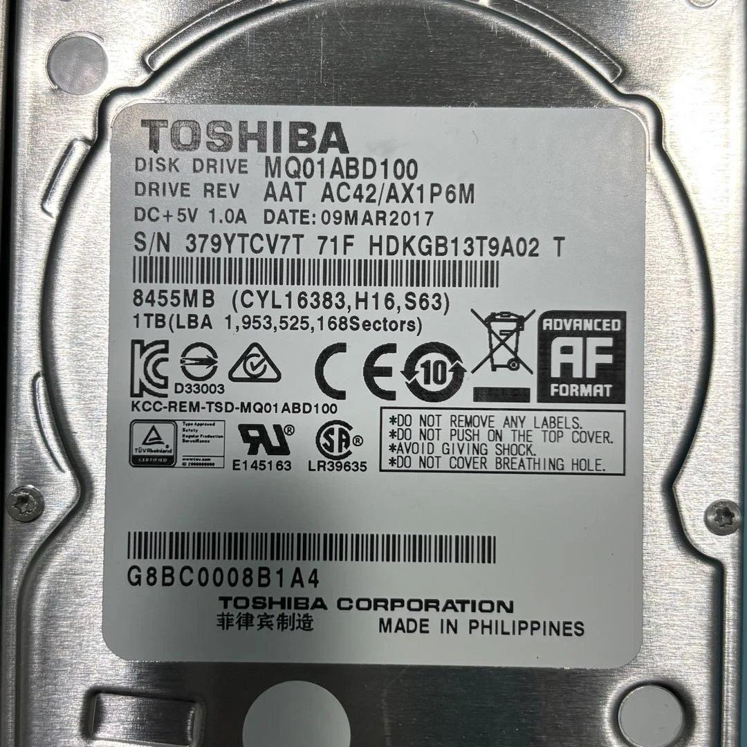 【1TB】【TOSHIBA製 統一‼】★動作良好★2.5インチ★内臓HDD★