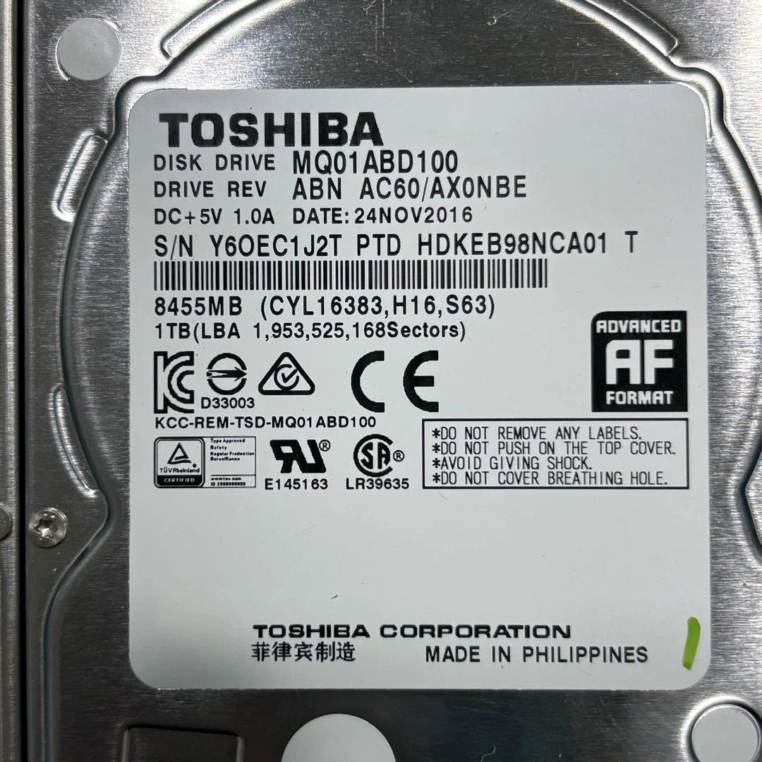 【1TB】【TOSHIBA製 統一‼】★動作良好★2.5インチ★内臓HDD★