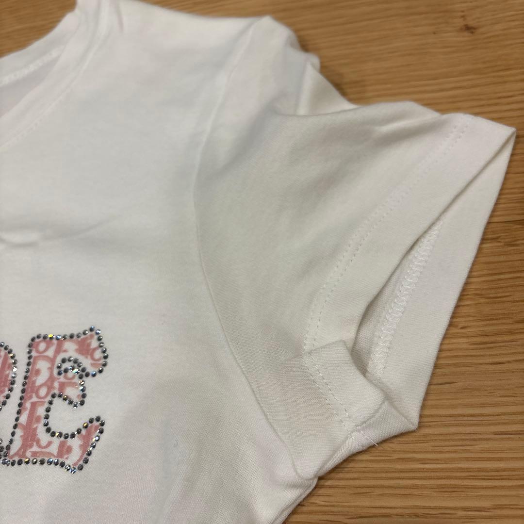 【Dior】ディオール　半袖Tシャツ　ロゴ　ストーン付き　J'ADORE