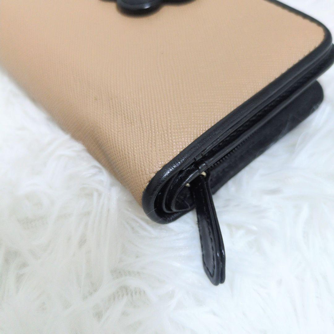 MARY QUANT 二つ折り財布 デイジーパッチスナップ ベージュ