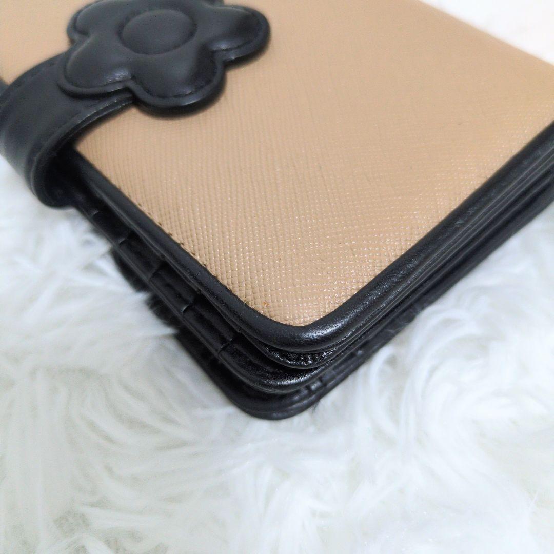 MARY QUANT 二つ折り財布 デイジーパッチスナップ ベージュ