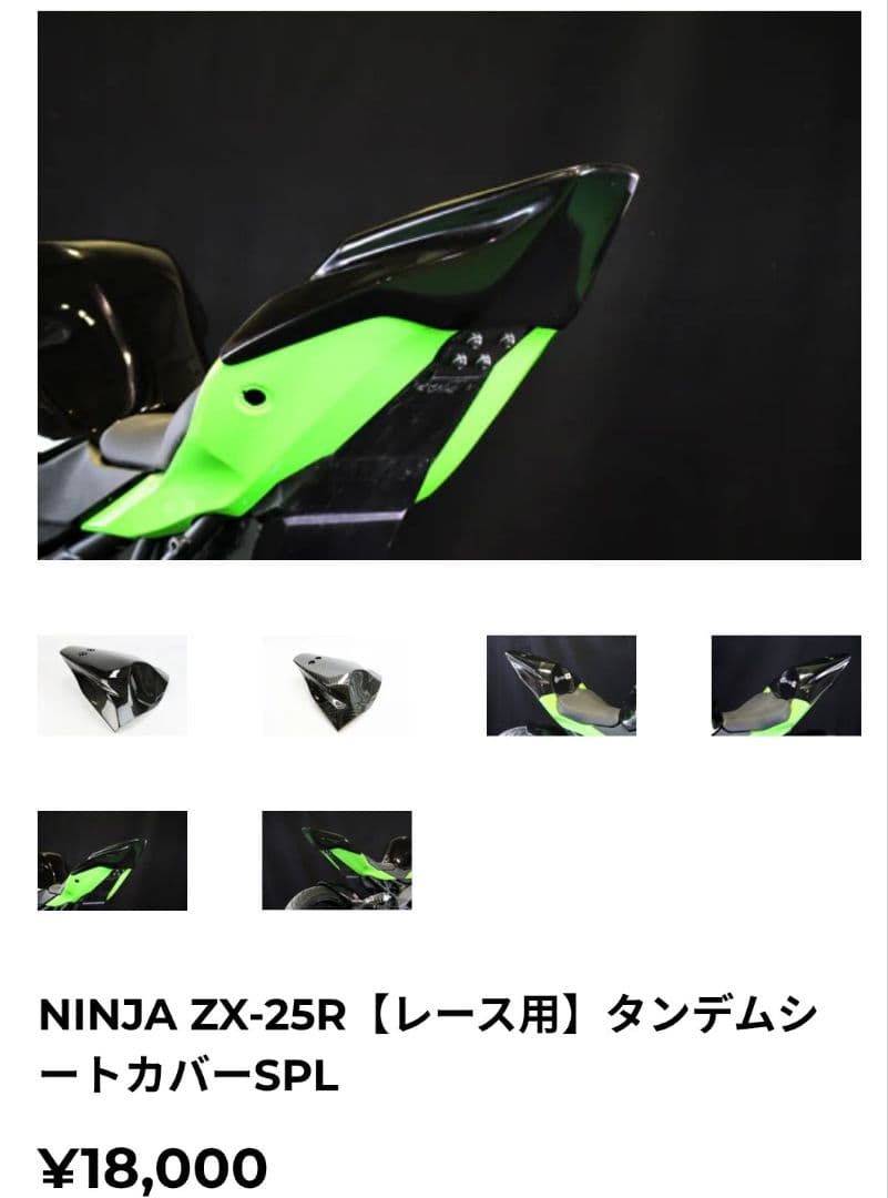 のい❗️NINJA ZX-25R A-TECH製レース用タンデムシート